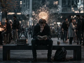 why intelligent people feel lonely showing deep thinker isolated in social environment with psychological symbolism