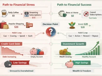 financial decision psychology showing how small daily choices impact long-term wealth and financial outcomes
