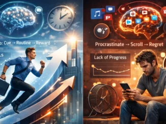 success psychology habits showing difference between fast success and slow progress through behavior patterns