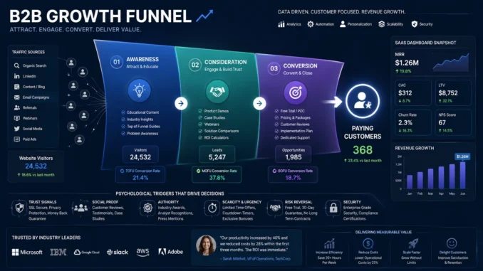 sales funnel psychology showing how business funnels convert visitors into qualified buyers through behavioral triggers